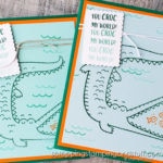 The Stampin Up Oh Snap stamp set makes for adorable crocodile cards and cute pun-filled sayings! Check out this snappy card!