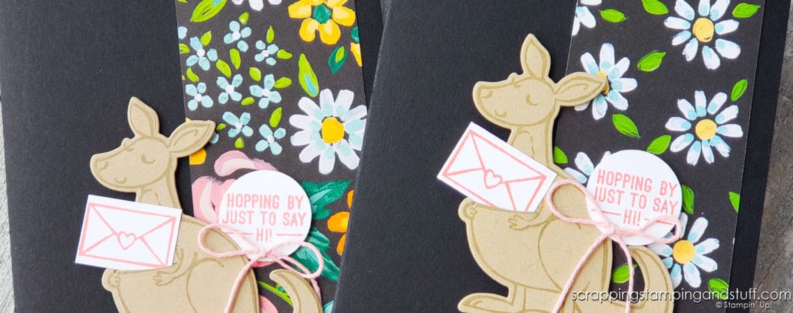 Take a look at this fund and adorable kangaroo card made with the Stampin Up Kangaroo & Company stamp set!