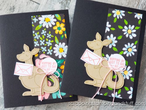 Take a look at this fund and adorable kangaroo card made with the Stampin Up Kangaroo & Company stamp set!