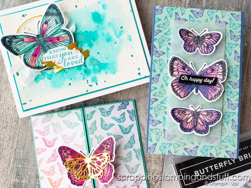 The Stampin Up Butterfly Brilliance bundle is here, and it's gorgeous! Take a look at 8 beautiful card samples here!