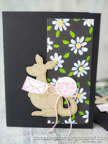 Take a look at this fund and adorable kangaroo card made with the Stampin Up Kangaroo & Company stamp set!