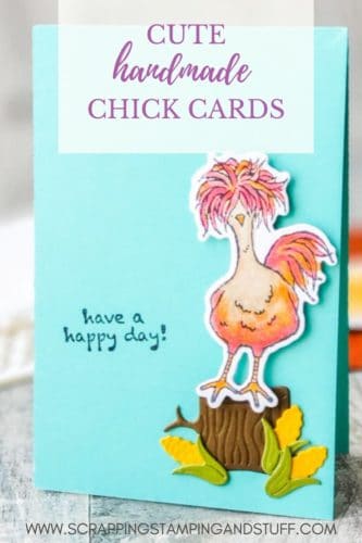 Make amazing chicken cards with the Stampin Up Hey Chick chicken stamp set and dies!