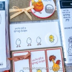 Make cute chicken cards with the Hey Chick stamp set and Springtime Joy stamps set. These cards are so adorable!