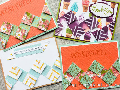 Make this wonderful chevron card design in minutes with a few paper scraps and a simple folding technique!