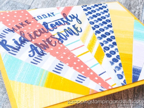 Click here to see this amazing starburst card design and learn how to make a gorgeous glimmering rainbow card!