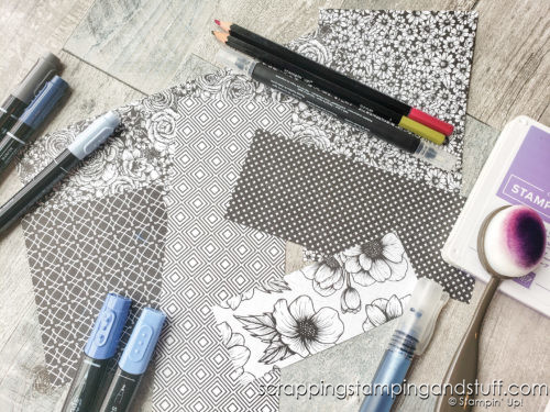 Have you ever thought to add color to your designer papers? Take a look at these 6 ways to color and customize your patterned prints!