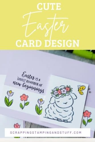 The Stampin Up Springtime Joy set is perfect for making cute spring and Easter cards. Check out this sweet little lamb card!