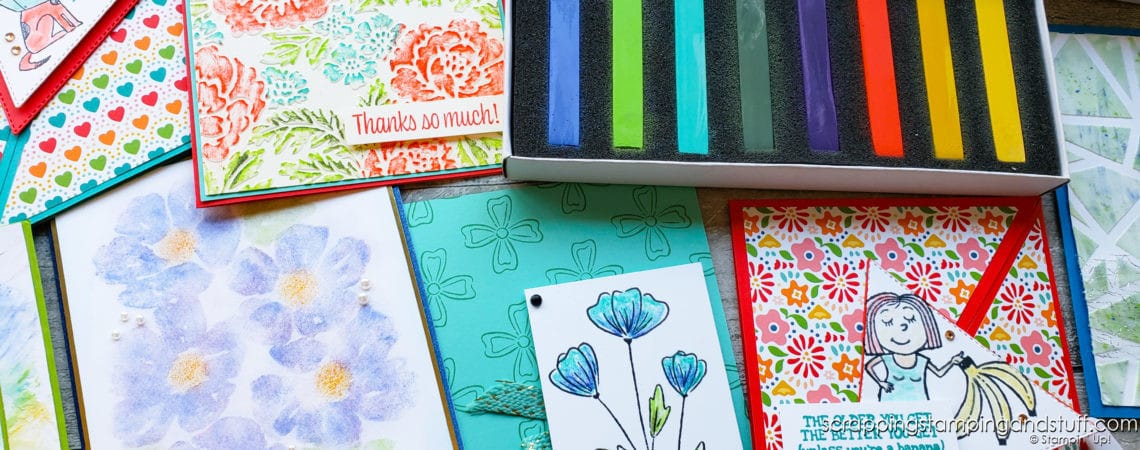 Stampin Up pastels are the best soft pastels! Click here for 7 ways to use dry pastels on your paper projects! They're so amazing!