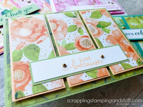 Try this lovely tri-panel card design today for quick and beautiful card projects in a snap! Customize with your own designer paper!