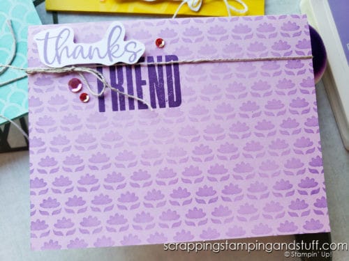 Learn how to use stencils for cardmaking! You'll love these simple card backgrounds using the Stampin Up Biggest Wish stamp set!