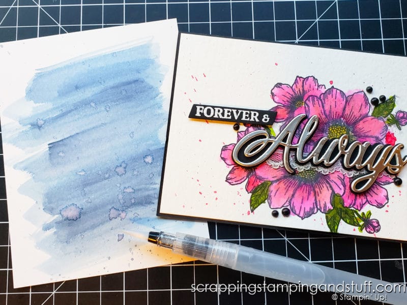 Learn all about these water brush pens - how to use, tips, tricks, and how to create watercolor backgrounds with Stampin Up Water Painters.