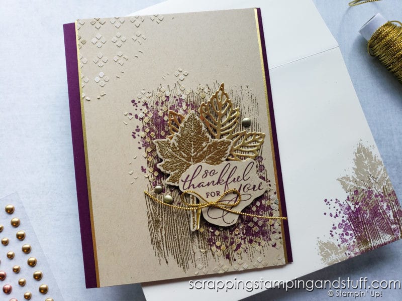 Make beautiful natural cards using the Stampin Up Gorgeous Leaves bundle! Perfect for fall and other seasons through the year!