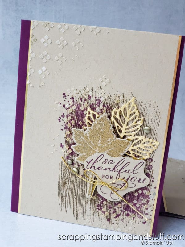 Make beautiful natural cards using the Stampin Up Gorgeous Leaves bundle! Perfect for fall and other seasons through the year!