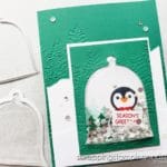 Make this adorable penguin shaker dome card today using the Stampin Up Cloche Dies & Cloche Shaker Domes!