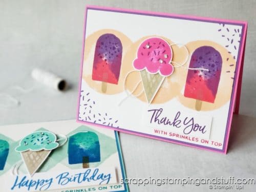 Make these quick and easy one-layer cards today using the Stampin Up Watercolor Shapes stamp set!