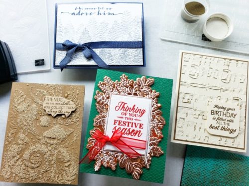 Try heat embossing over dry embossing on your card projects for beautiful textured effects!