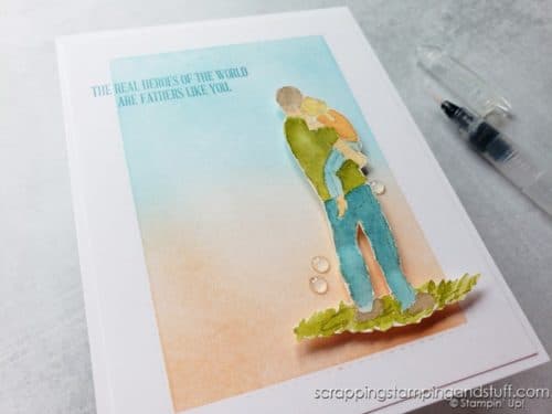 Clean and Simple Watercolor Father's Day Card Using Stampin Up A Good Man