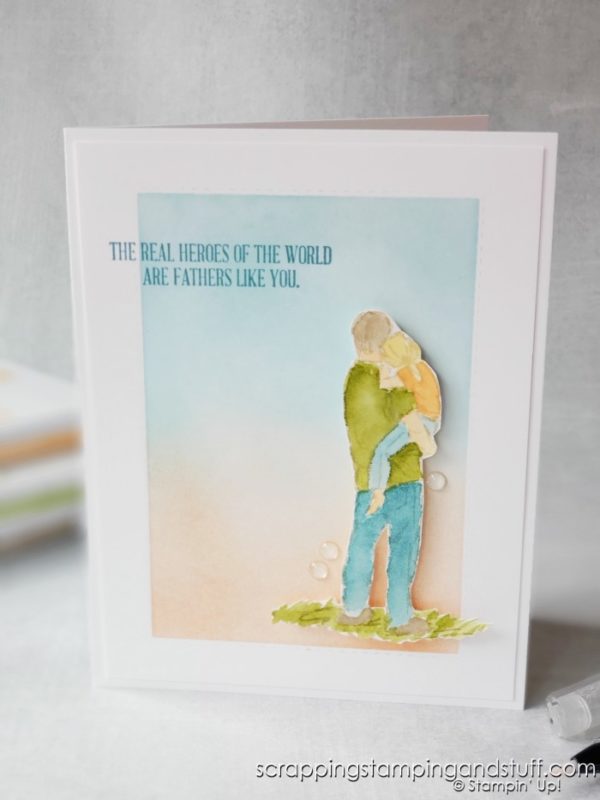 Clean and Simple Watercolor Father's Day Card Using Stampin Up A Good Man