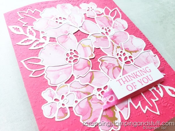 Click to learn how to paper piece with die cuts! Create gorgeous 'How'd she DO that?' cards today!