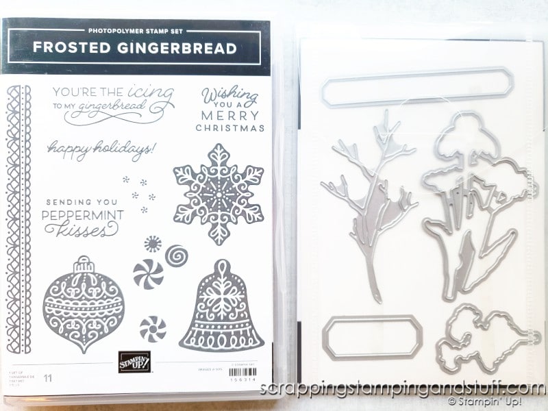 Use this beautiful card design featuring the Stampin Up Frosted Gingerbread bundle to use up your paper scraps today!