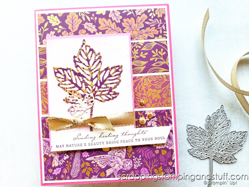 Use this beautiful card design featuring the Stampin Up Frosted Gingerbread bundle to use up your paper scraps today!