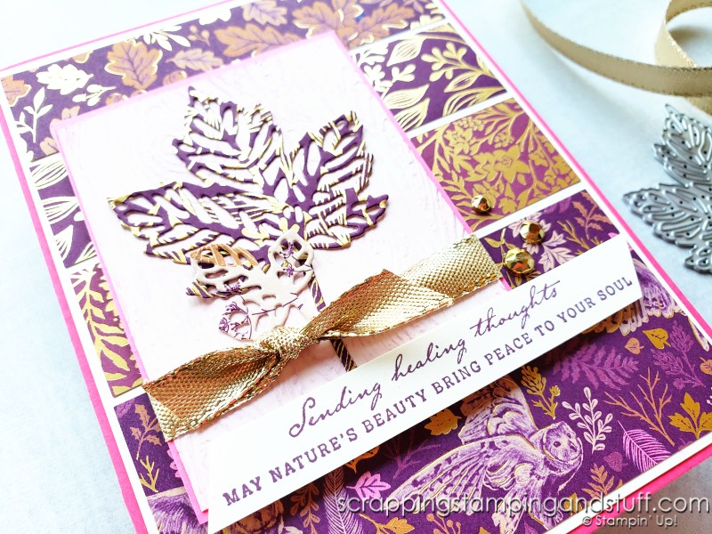 Use this beautiful card design featuring the Stampin Up Frosted Gingerbread bundle to use up your paper scraps today!