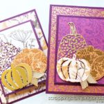 Click for the tutorial for this elegant pumpkin joy fold card featuring the Stampin Up Pretty Pumpkins bundle.