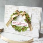 Click here to make this gorgeous farmhouse window Christmas card using the Stampin Up Sparkle of the Season and Welcoming Window bundles.