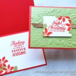 Take a look at these two gorgeous card samples using the Stampin Up Merriest Moments bundle.