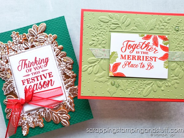 Take a look at these 14+ quick and simple Christmas card ideas made with Stampin Up stamps in our 2021 Holiday Catalog!