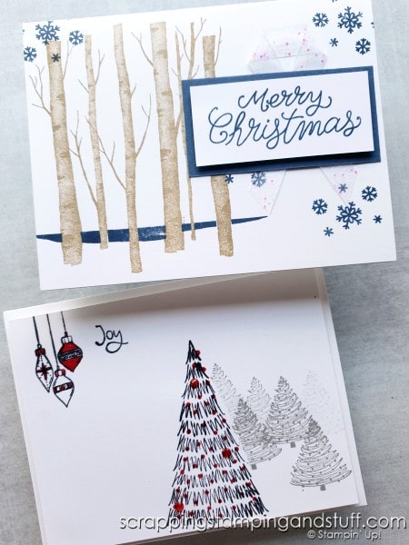 Take a look at these 14+ quick and simple Christmas card ideas made with Stampin Up stamps in our 2021 Holiday Catalog!