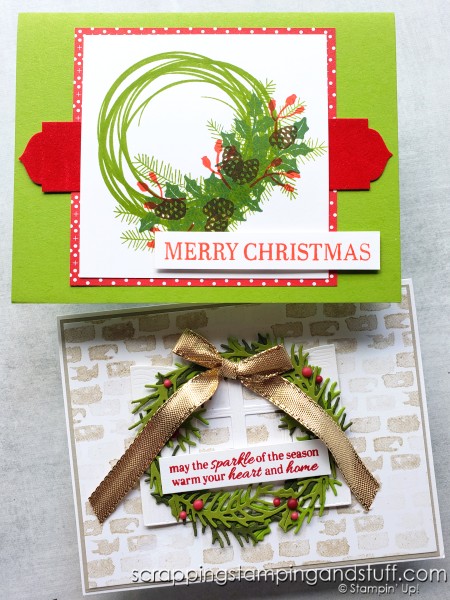 Take a look at these 14+ quick and simple Christmas card ideas made with Stampin Up stamps in our 2021 Holiday Catalog!