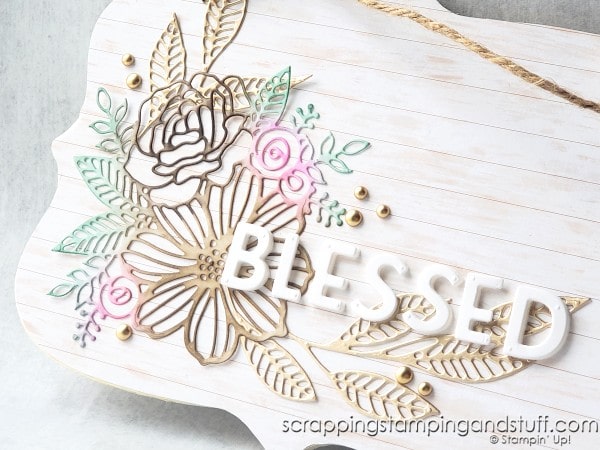 Make this dollar store craft today using the Stampin Up Artistically Inked bundle and a $1 wood sign from the dollar store!