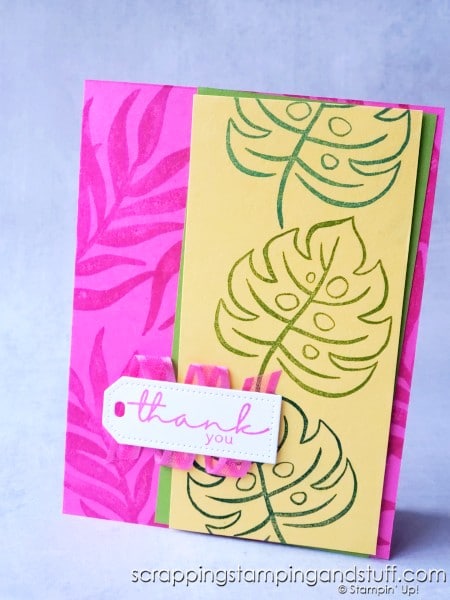 Click here to see a beautiful keyhole cutout card technique as well as 7 sample projects for the Stampin Up Artfully Layered bundle!