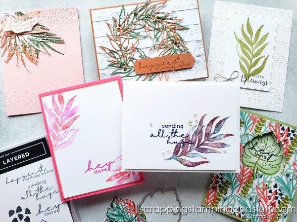 Click here to see a beautiful keyhole cutout card technique as well as 7 sample projects for the Stampin Up Artfully Layered bundle!