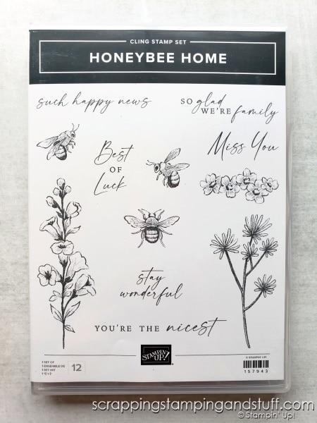 Click for instructions for a simple slimline fun fold card tutorial using the Stampin Up Honeybee Home stamp set.