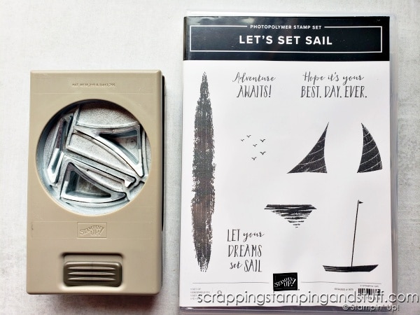 Let's talk about mass producing cards in a short time with tons of time-saving tips! Card sample features the Stampin Up Let's Set Sail bundle.