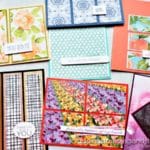 Panel cards are a perfect way to use up your paper stash to create simple but beautiful cards. Click for 7 different card designs with measurements!