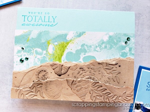 Click to see the Stampin Up Waves of Inspiration bundle here with 10 sample cards and two Stamparatus techniques! Part of the Waves of the Ocean special release.