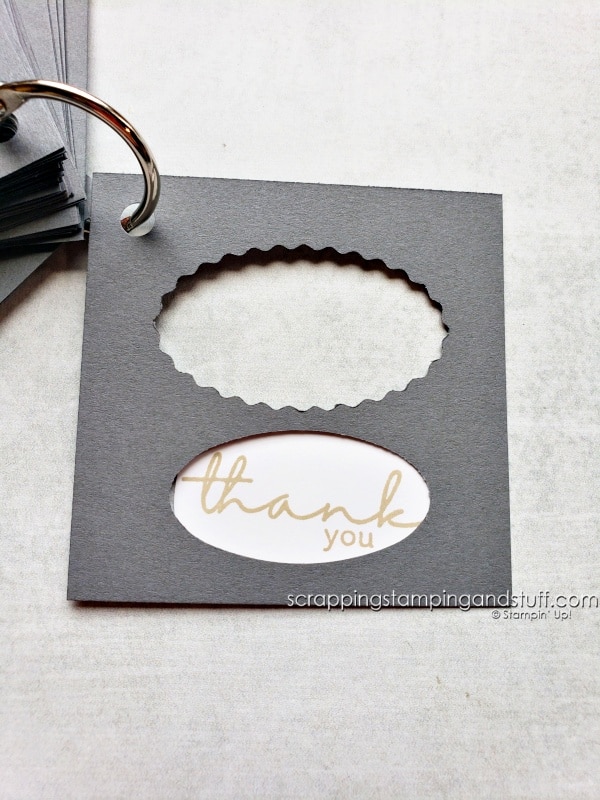 Create a punch ring to save time when stamping! Use it to decide which punch to use with a sentiment stamp and also to line up multi-piece stamps for punching!