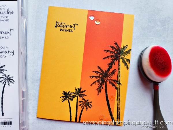 Create beautiful one-layer cards using just blending brushes, ink and stamps! Click here to see how. Stampin Up Honeybee Home, Blessings of Home, Paradise Palms, and Easter Friends.