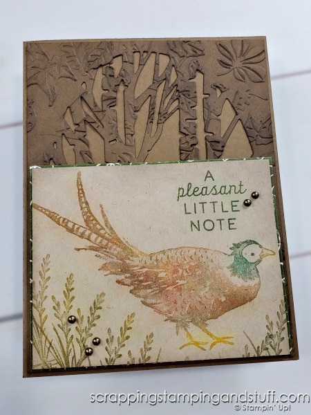 Click to see this pastel dabbing technique for your card making projects. Samples feature the Stampin Up Painted Pheasant and Soft Seedlings stamp sets.