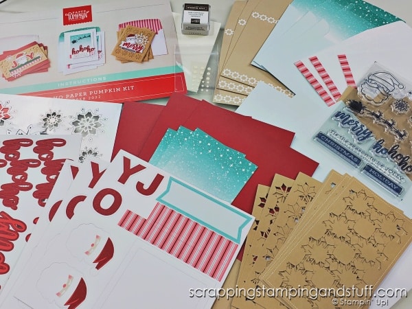 Click to see the October 2022 Paper Pumpkin kit and alternative ideas including beautiful Christmas shaker cards!