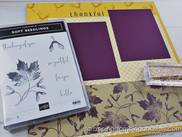 Take a look at these 3 fall scrapbook page layouts for Halloween, Thanksgiving, harvest or a visit to the farm featuring Stampin Up Sweetest Cherries, Bewitching, and Soft Seedlings.