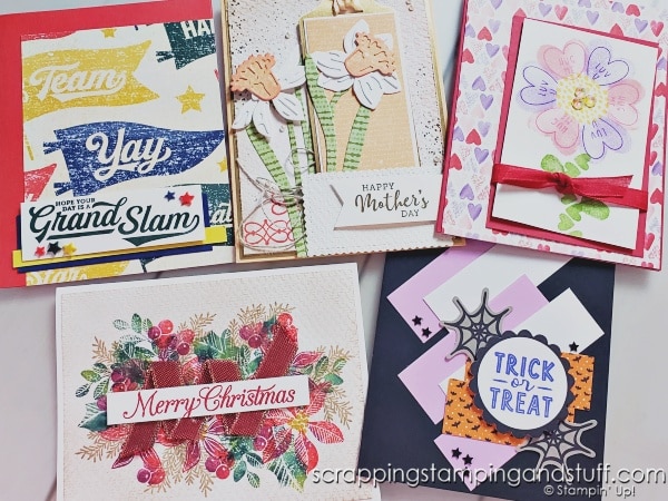 Click to see 5 last minute handmade gift ideas any crafter can make! Ideas include card sets, decorated candles, a decorated dry erase board using a picture frame, and personalized signs.