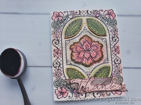 Click to see more ways to use your blending brushes on card making projects plus gorgeous samples with the Stampin Up Perfectly Detailed Stamp Set!