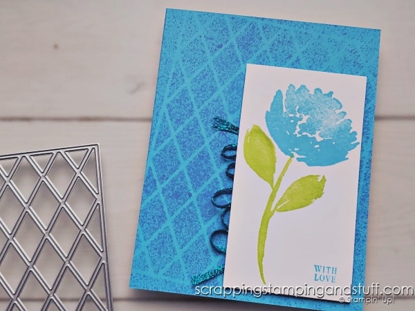 Inspire your creativity by taking a look at 8 ways to use one single die! Background layover dies have much versatility! Stampin Up True Beauty bundle