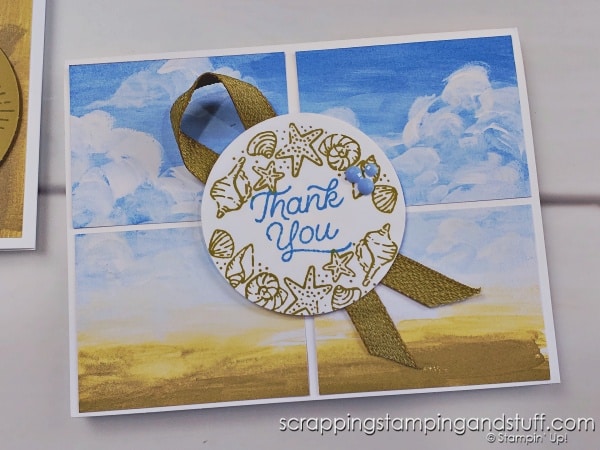 Click to see 7 simple card layouts using a circle punch. Samples feature the Stampin Up Circle Sayings bundle.