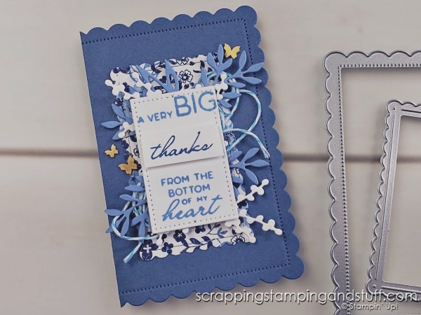 Click to see a new use for the dies in your stamping collection! Have you ever thought to use them for this?! See sample cards with the Stampin Up Timeless Arrangements bundle.