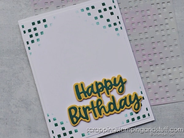 Have you tried this with your masks? Click to see 8 creative ways to use your blending brushes and masks along with finished cards using the Stampin Up Wanted To Say die set.